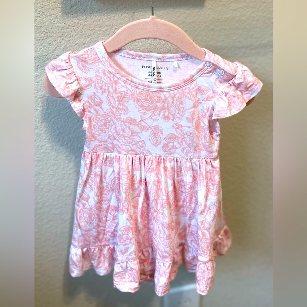 Posh Peanut Martina Ruffled Bodysuit Dress EUC 🩷